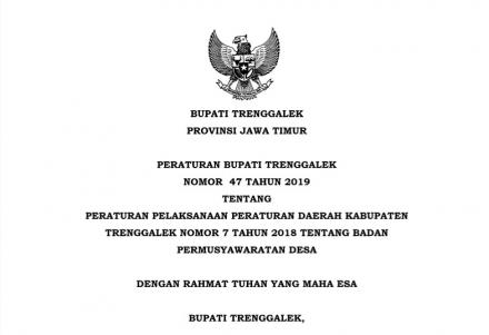 PERATURAN BUPATI NOMOR 47 TAHUN 2019 TENTANG BPD